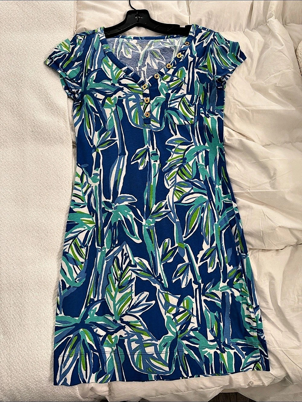 Lilly Pulitzer Floral Midi Dress in Blue & Green Size Large